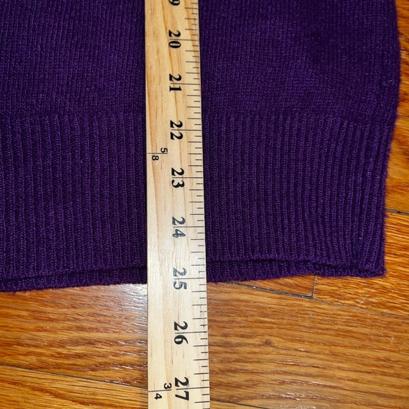 SADDLES 100% pure wool large purple sweater v neck winter macau preppy academia - Picture 6 of 7